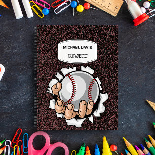Benutzerdefiniertes personalisiertes Baseball-Spir Notizbuch