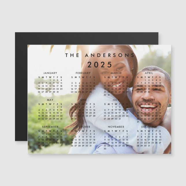 Benutzerdefiniertes Personalisiertes Foto 2025-Kal Magneteinladung (Vorne/Hinten)