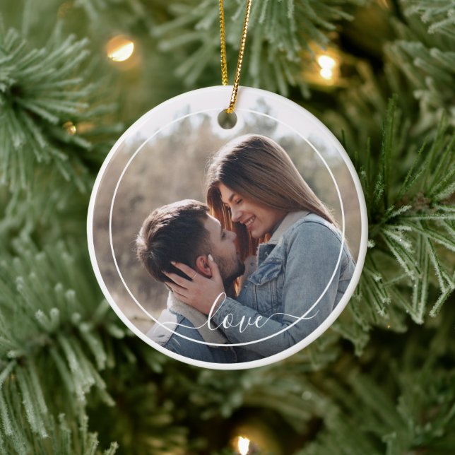 Benutzerdefiniertes Personalisiertes Foto Einfache Keramik Ornament (Baum)