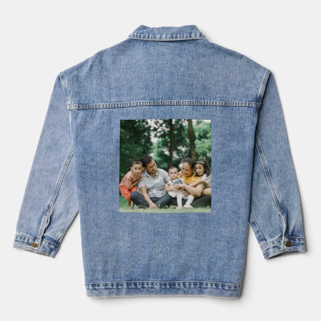 Benutzerdefiniertes Personalisiertes Foto Jeansjacke (Rückseite)