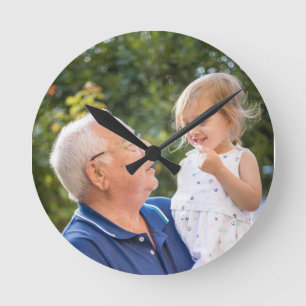 Benutzerdefiniertes personalisiertes Foto Runde Wanduhr