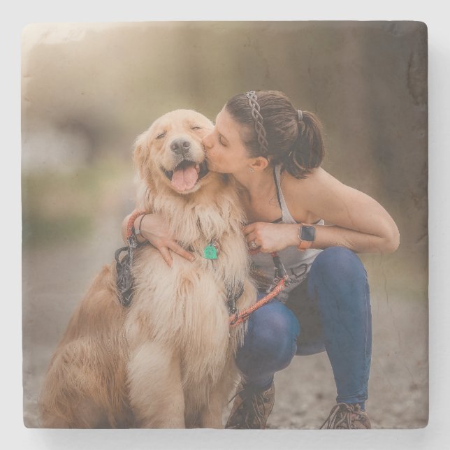Benutzerdefiniertes Personalisiertes Foto Steinuntersetzer (Vorderseite)