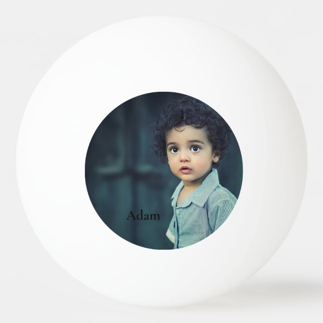 Benutzerdefiniertes Personalisiertes Foto und Text Tischtennisball (Vorderseite)
