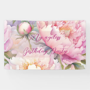 Benutzerdefiniertes Personalisiertes Rosa Blütenbl Banner