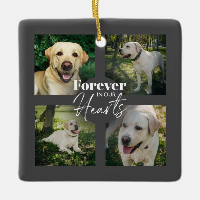 Benutzerdefiniertes Pet 5 - Collage Memorial Keepa Keramikornament (Vorderseite)