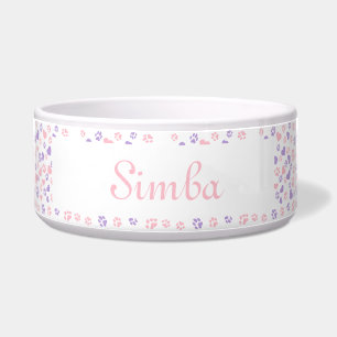 Benutzerdefiniertes Pet Bowl Katzenpaw Print & Her Napf