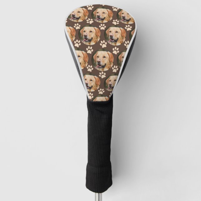 Benutzerdefiniertes Pet-Foto Muster Dog Brown Golf Headcover (Vorderseite)