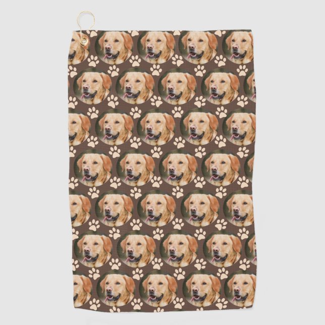 Benutzerdefiniertes Pet-Foto Muster Dog Brown Golfhandtuch (Vorderseite)