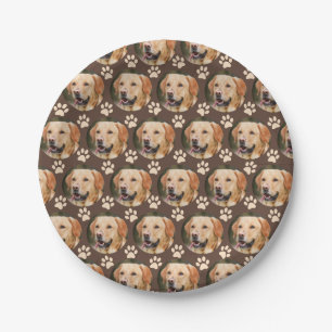 Benutzerdefiniertes Pet-Foto Muster Dog Brown Pappteller