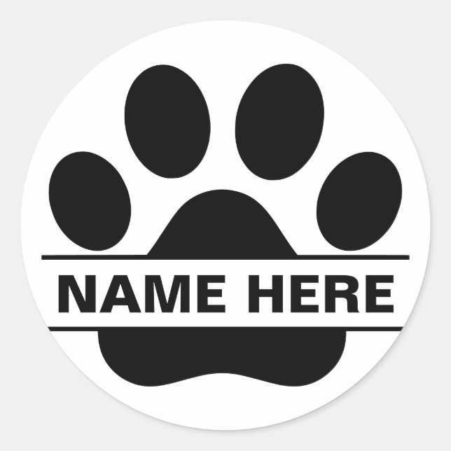 Benutzerdefiniertes Pet Monogramm Runder Aufkleber (Vorderseite)