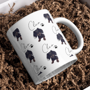 Benutzerdefiniertes Pet-Portrait und Skriptnamen-Ü Zweifarbige Tasse
