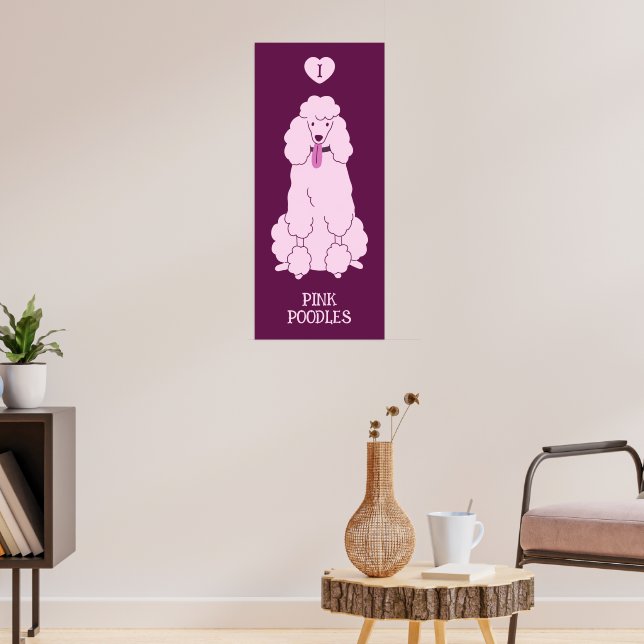 Benutzerdefiniertes Pink-Poodle Poster (Wohnzimmer 3)