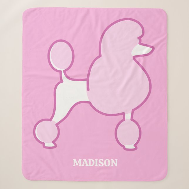 Benutzerdefiniertes Pink-Poodle Sherpadecke (Vorderseite)