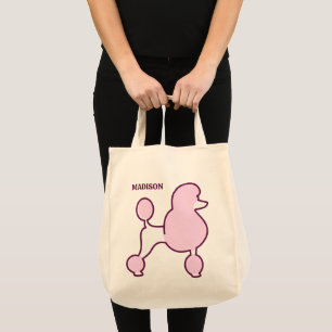 Benutzerdefiniertes Pink-Poodle Tragetasche