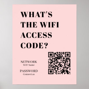 Benutzerdefiniertes Pink WiFi QR   Individuelles P Poster