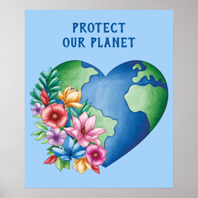 Benutzerdefiniertes Planet Erde Herz Poster (Vorne)