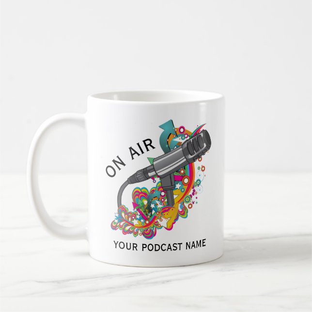 Benutzerdefiniertes Podcast-Mikrofon Kaffeetasse (Links)