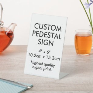 Benutzerdefiniertes Podest-Schild 4" x 6" Schreibt Sockelschild