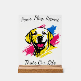Benutzerdefiniertes Pop Art Labrador Design Acrylschild