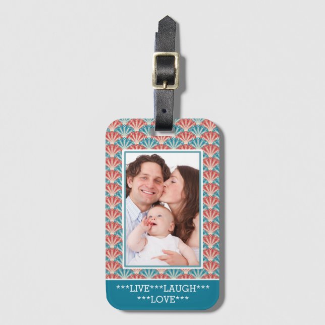 Benutzerdefiniertes Portrait-Foto mit dekorativem  Gepäckanhänger (Vorderseite Vertikal)