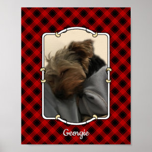 Benutzerdefiniertes Portrait-Foto Rot und Schwarz  Poster