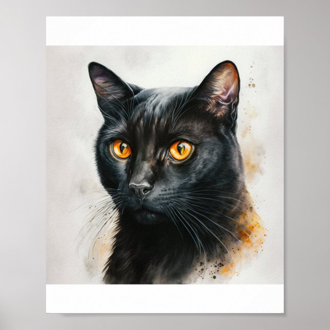 Benutzerdefiniertes Portrait von Haustieren, Aquar Poster (Vorne)