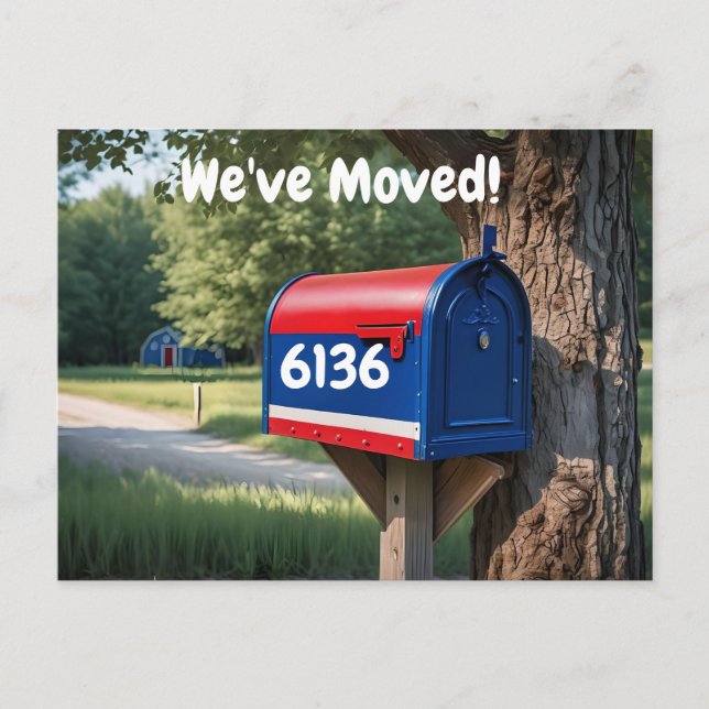 Benutzerdefiniertes Postfach Wir haben die Adressä Postkarte (Vorderseite)
