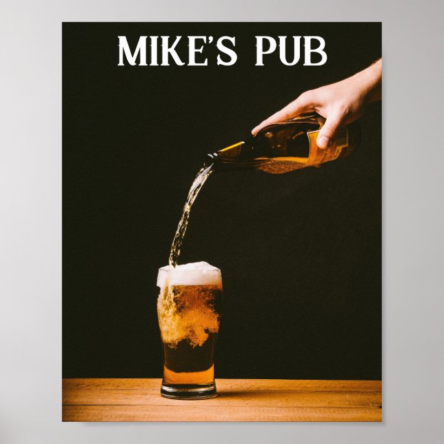 Benutzerdefiniertes Pub-Mancave-Poster - Name hinz Poster (Vorne)