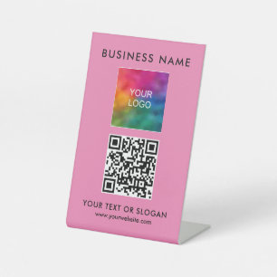 Benutzerdefiniertes QR-Code-Business-Logo Elegant Sockelschild