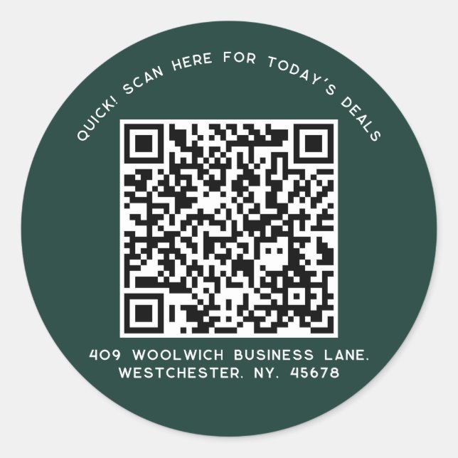 Benutzerdefiniertes QR-Code Business Marketing Gre Runder Aufkleber (Vorderseite)