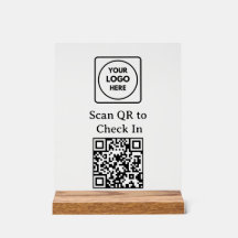 Benutzerdefiniertes QR-Code Check-In Logo Schwarze