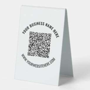 Benutzerdefiniertes QR-Code Info Text Business Tab Tischaufsteller