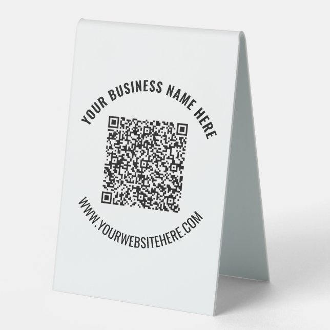 Benutzerdefiniertes QR-Code Info Text Business Tab Tischaufsteller (Vorderseite)