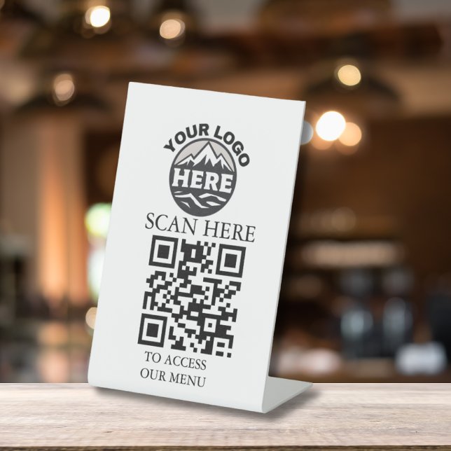 Benutzerdefiniertes QR-Code-Menü-Logo-Podest-Schil Sockelschild (Von Creator hochgeladen)