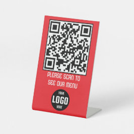 Benutzerdefiniertes QR-Code Menü Pedestzeichen für Sockelschild