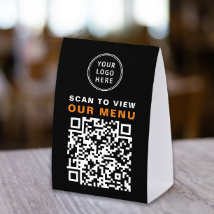 Benutzerdefiniertes QR-Code-Menü Schwarz Tischaufsteller