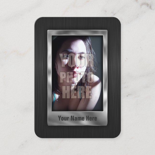 Benutzerdefiniertes QR Code Profile Foto Metal Visitenkarte (Vorderseite)