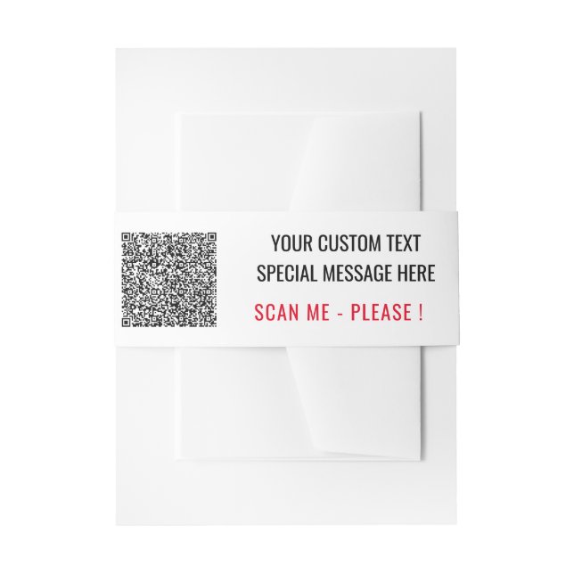 Benutzerdefiniertes QR-Code Scan Info Textfarben B Einladungsbanderole (Vorderseite Beispiel)