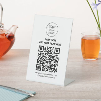Benutzerdefiniertes QR-Code Tabellenzeichen mit Lo Sockelschild