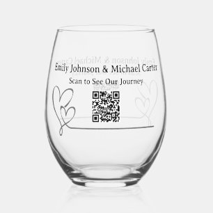 Benutzerdefiniertes QR-Hochzeitsgeschenk-Stemless- Weinglas Ohne Stiel