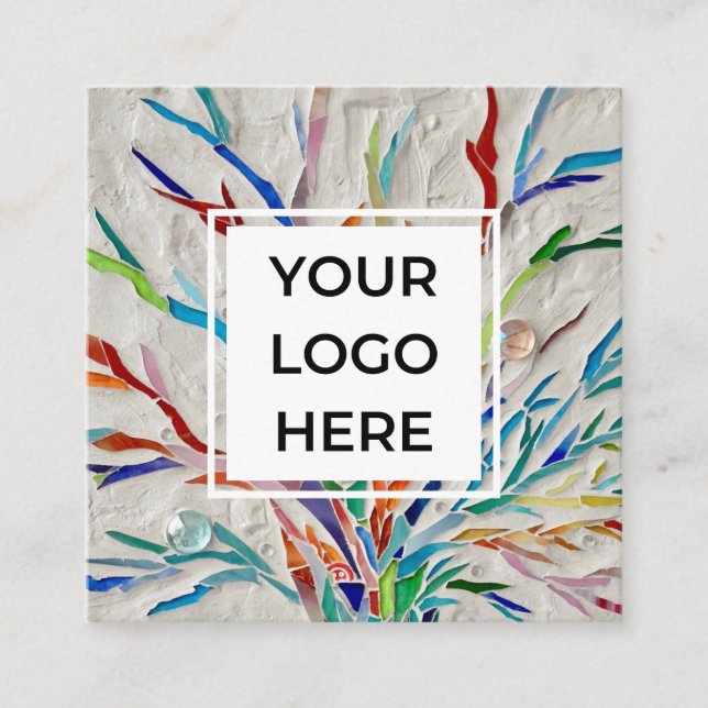 Benutzerdefiniertes QR-Logo Quadratische Visitenkarte (Vorderseite)