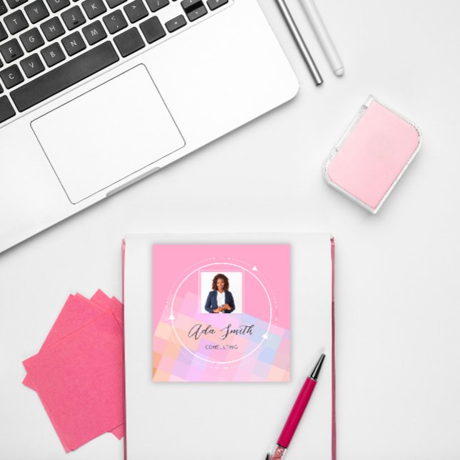 Benutzerdefiniertes QRCode-Logo, Geometrischer Pla Quadratische Visitenkarte (QRCode Logo Custom Custom Photo Geometric Square B Square Business Card)