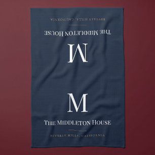 Benutzerdefiniertes Quiet Luxury Anwesen Monogramm Geschirrtuch