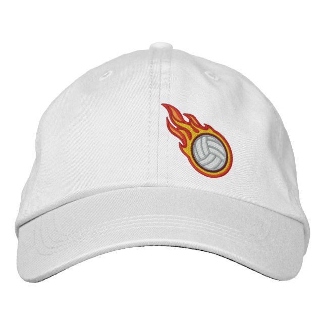 Benutzerdefiniertes Racing Flames Volleyball Bulle Bestickte Baseballkappe (Vorderseite)