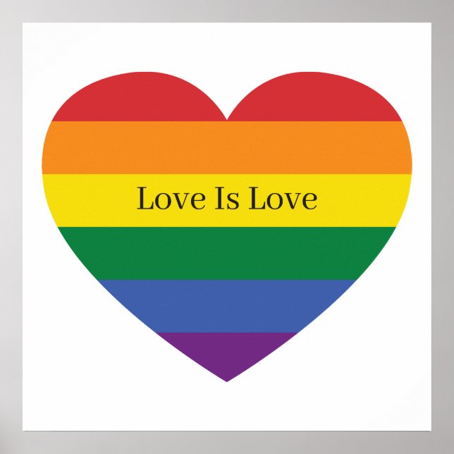 Benutzerdefiniertes Rainbow-Herz Poster (Vorne)