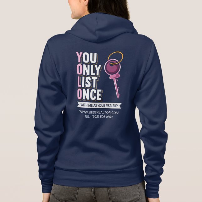 Benutzerdefiniertes Real Anwesen Sie nur einmal al Hoodie (Rückseite)