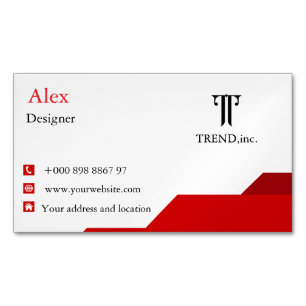Benutzerdefiniertes Red & White Business Card Magn Magnetische Visitenkarte