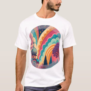 Benutzerdefiniertes Regenbogen-Fantasy-Kunst-T-Shi T-Shirt