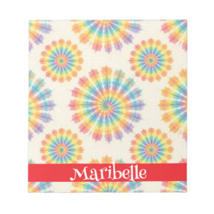 Benutzerdefiniertes Regenbogen-Psychedelic-Retro-T Notizblock