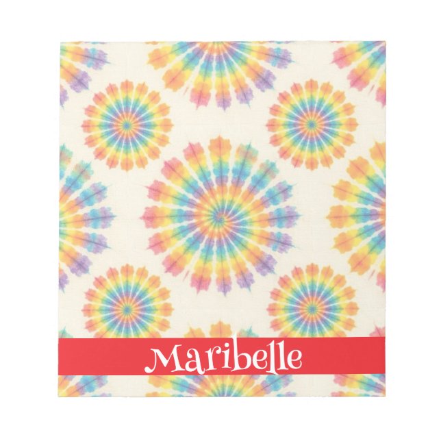 Benutzerdefiniertes Regenbogen-Psychedelic-Retro-T Notizblock (Vorderseite)